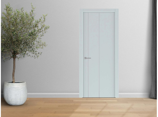 Room doors YUKKA СТИЛЬ 2.1с (3) П-25 N3 С 4х ЧЕРНЫЙ ПРОФИЛЬ СОФТ ПРЕМИУМ БЕЛЫЙ 