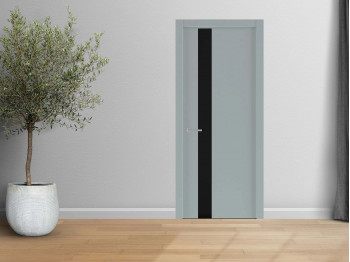 Room doors YUKKA СТИЛЬ 2.1с (3) П-30 N3 С 4х ЧЕРНЫЙ ПРОФИЛЬ СОФТ ДАРК ГРЕЙ 