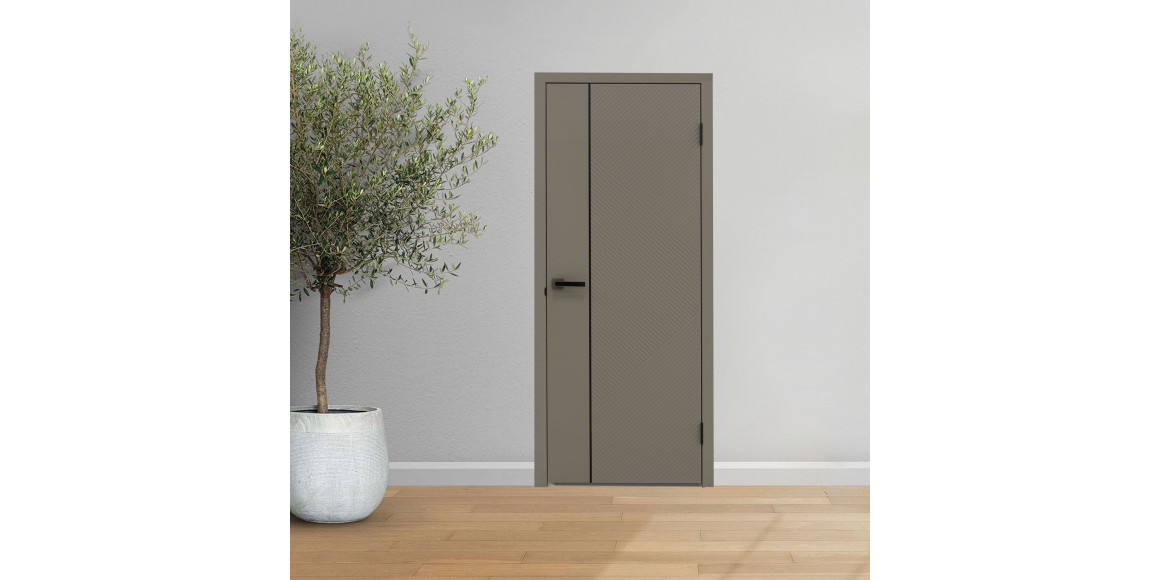 Room doors VDK ВИВА ДГ (3) софт грей гладкий молдинг черный 