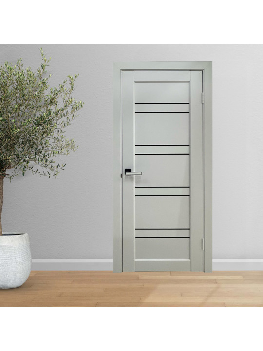 Room doors VDK ЭКО DELUXE 304 ЧЕРНОЕ СТЕКЛО ЛАКОБЕЛЬ ПЕРЛАМУТР СВЕТЛЫЙ (3) 