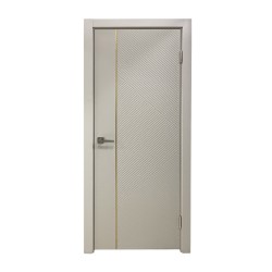 Межкомнатные двери INDOORS EX-1 Капучино (UV001) 60*200 золотой молдинг (врезка под замок) (KA-00007767)