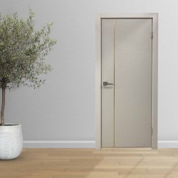 Межкомнатные двери INDOORS EX-1 Капучино (UV001) 70*200 золотой молдинг (врезка под замок) (KA-00007768)