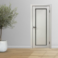 Միջսենյակային դռներ INDOORS F-3 САТИНАТ GREY CRYSTAL 70*200 (врезка под замок) (KA-00006667)