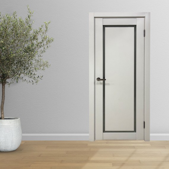 Միջսենյակային դռներ INDOORS F-3 САТИНАТ GREY CRYSTAL 80*200 (врезка под замок) (KA-00006668)