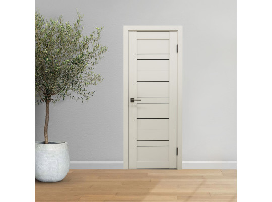 Межкомнатные двери INDOORS GRACE 312 ЧЕРНОЕ СТЕКЛО ЛАКОБЕЛЬ GREEN WOOD КАПУЧИНО СОФТ (3) 