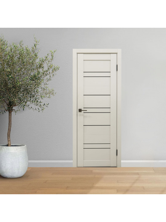 Room doors INDOORS GRACE 312 ЧЕРНОЕ СТЕКЛО ЛАКОБЕЛЬ GREEN WOOD КАПУЧИНО СОФТ (3) 
