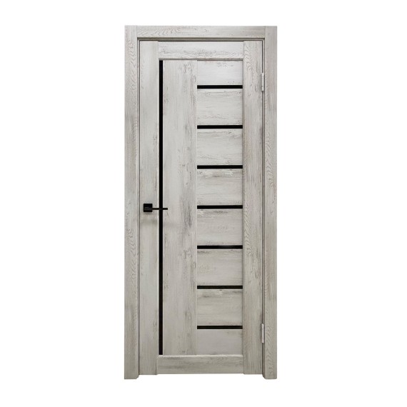 Межкомнатные двери INDOORS GRACEFUL 501 ЧЕРНОЕ СТЕКЛО ЛАКОБЕЛЬ ЕЛЬ АЛЬПИЙСКАЯ 70*200 (врезка под замок) (KA-00006651)