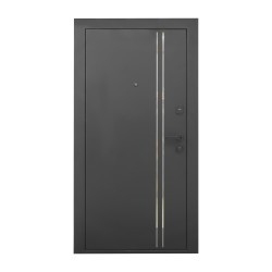 Entrance doors ESTET PRESTIGE 7 МЕТАЛЛ/15,15 ШАГРЕНЬ ГРАФИТ (панель екзотика 10Е/10мм)  L 