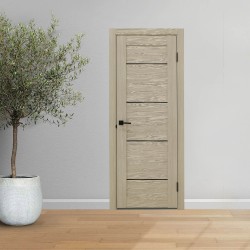 Room doors VDK ЭКО 204 дуб 70*200 ЧЕРНОЕ СТЕКЛО ЛАКОБЕЛЬ БЕЛЕНЫЙ 