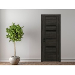 Room doors VDK ТРЕНД 9 70*200 ЧЕРНОЕ СТЕКЛО ЛАКОБЕЛЬ ПЕРЛАМУТР ТЕМНЫЙ 