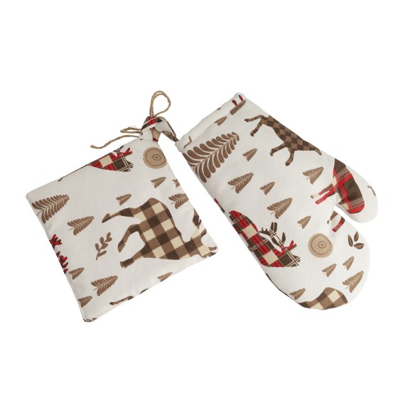 Кухонные прихватки VETEXUS VDS DUCK 2PC HOLDER & GLOVE CHRISTMAS DEER (214442) 