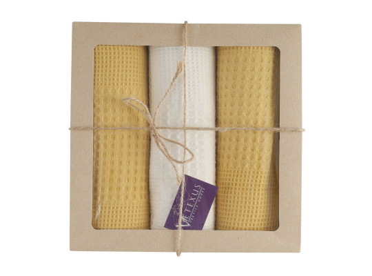 Kitchen towel set VETEXUS VDS BOX 3PC MILK WITH YELLOW 45X70 (660134) 