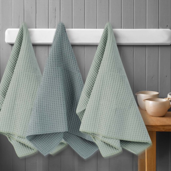 Kitchen towel set VETEXUS VDS 200GSM 3PC A.GREEN WITH PETROL 50X70 (908984) 