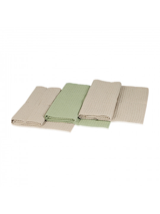 Набор кухонных полотенец VETEXUS VDS 200GSM 3PC BEIGE WITH OLIVE 50X70 (917962) 
