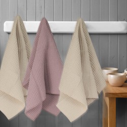 Набор кухонных полотенец VETEXUS VDS 200GSM 3PC BEIGE WITH DUSTY PINK 50X70 (908977) 