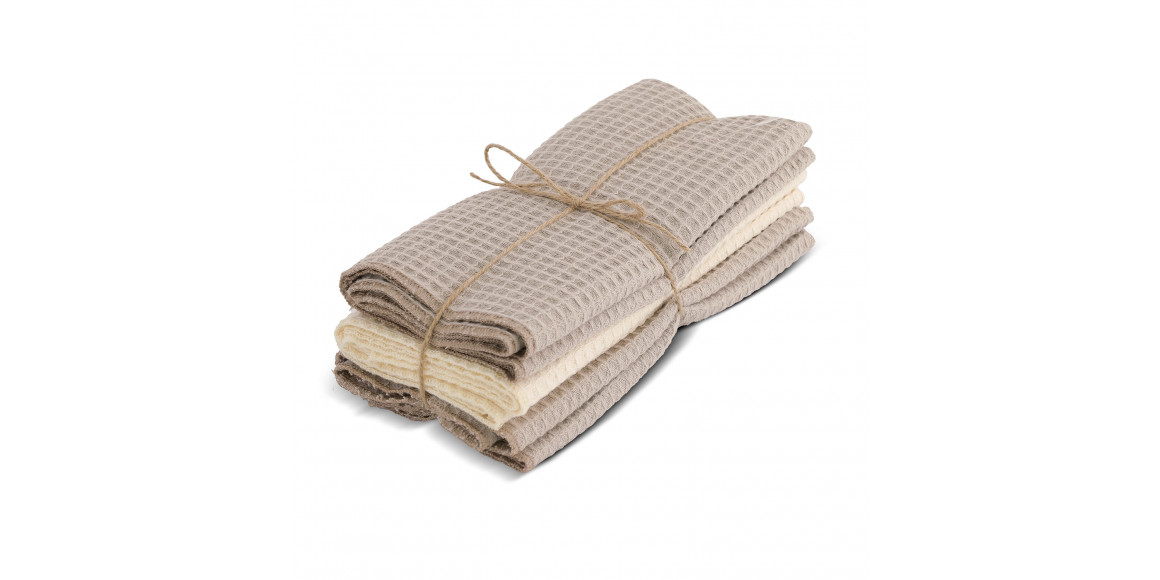 Kitchen towel set VETEXUS VDS 200GSM 3PC BEIGE WITH MILK 50X70 (070093) 