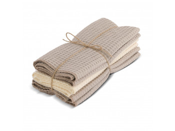 Набор кухонных полотенец VETEXUS VDS 200GSM 3PC BEIGE WITH MILK 50X70 (070093) 
