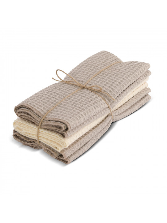 Խոհանոցային սրբիչների հացաքածու VETEXUS VDS 200GSM 3PC BEIGE WITH MILK 50X70 (070093) 