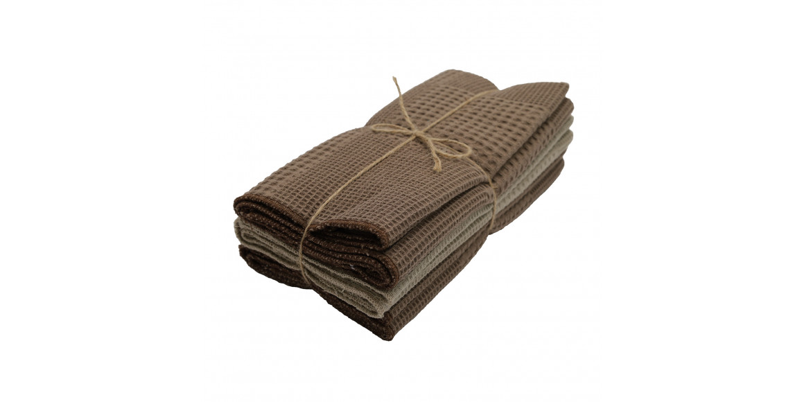 Kitchen towel set VETEXUS VDS 200GSM 3PC BROWN WITH BEIGE 50X70 (985060) 