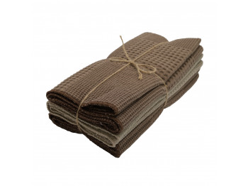 Խոհանոցային սրբիչների հացաքածու VETEXUS VDS 200GSM 3PC BROWN WITH BEIGE 50X70 (985060) 