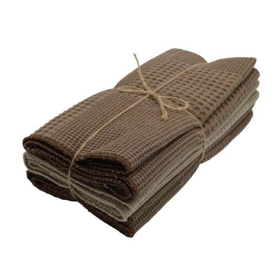 Kitchen towel set VETEXUS VDS 200GSM 3PC BROWN WITH BEIGE 50X70 (985060) 