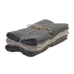 Набор кухонных полотенец VETEXUS VDS 200GSM 3PC DARK GREY WITH CAPPUCINO 50X70 (190722) 