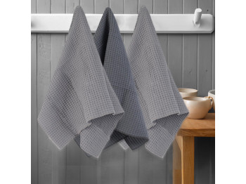 Набор кухонных полотенец VETEXUS VDS 200GSM 3PC LIGHT GREY WITH DARK GREY 50X70 (903422) 