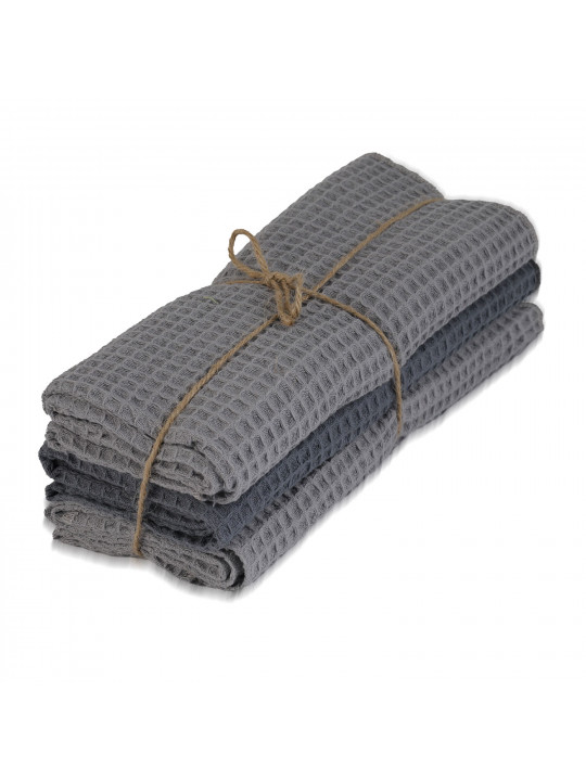 Խոհանոցային սրբիչների հացաքածու VETEXUS VDS 200GSM 3PC LIGHT GREY WITH DARK GREY 50X70 (903422) 