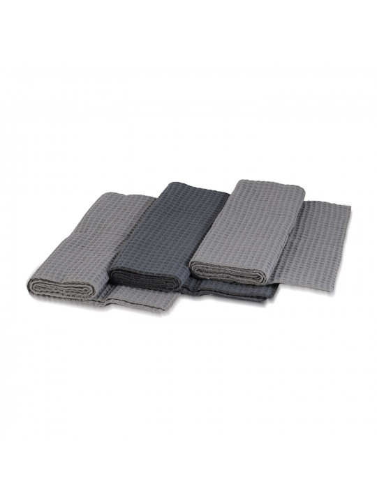 Խոհանոցային սրբիչների հացաքածու VETEXUS VDS 200GSM 3PC LIGHT GREY WITH DARK GREY 50X70 (903422) 