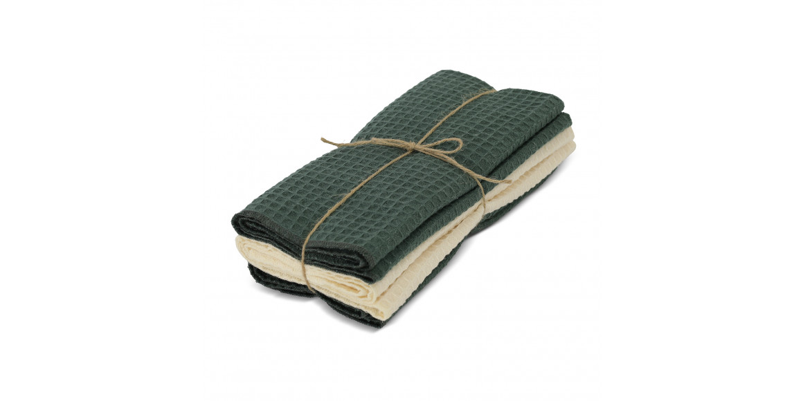 Kitchen towel set VETEXUS VDS 200GSM 3PC PETROL WITH MILK 50X70 (070086) 