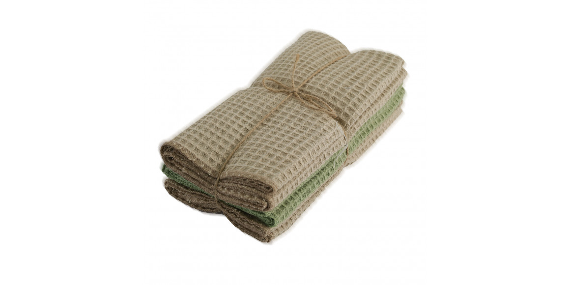 Набор кухонных полотенец VETEXUS VDS 3PC BEIGE WITH OLIVE 50X70 (827681) 