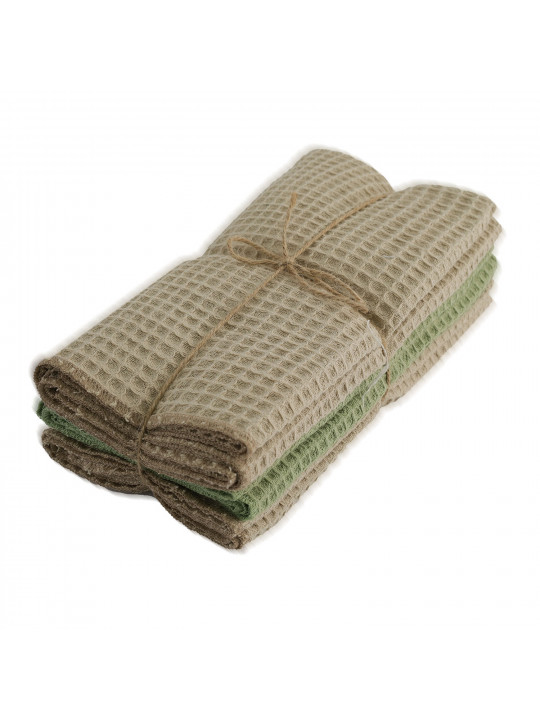Набор кухонных полотенец VETEXUS VDS 3PC BEIGE WITH OLIVE 50X70 (827681) 