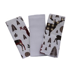 Набор кухонных полотенец VETEXUS VDS 3PC CHRISTMAS DEER WITH WHITE 50X70 (205990) 