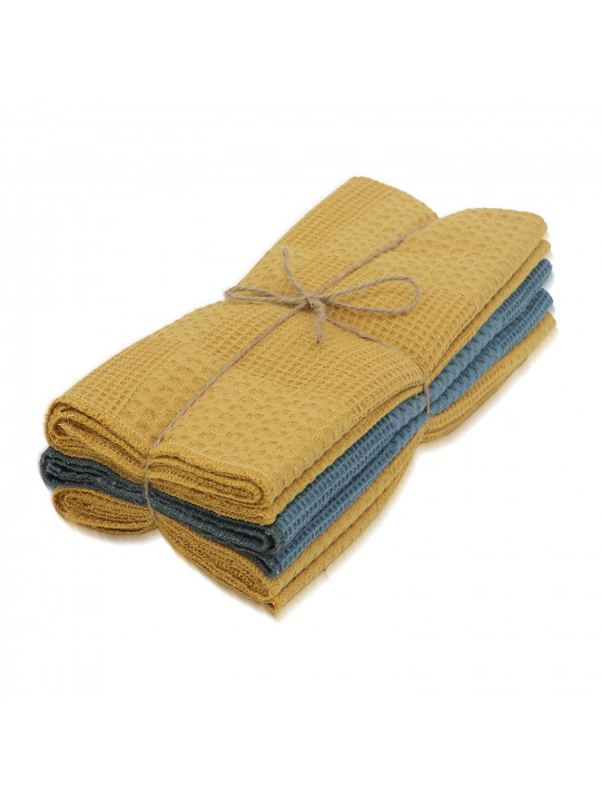 Խոհանոցային սրբիչների հացաքածու VETEXUS VDS 3PC DARK YELLOW WITH MAVI BLUE 50X70 (099346) 