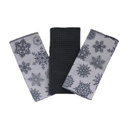 Набор кухонных полотенец VETEXUS VDS 3PC GREY WITH SNOWFLAKE 50X70 (184837) 