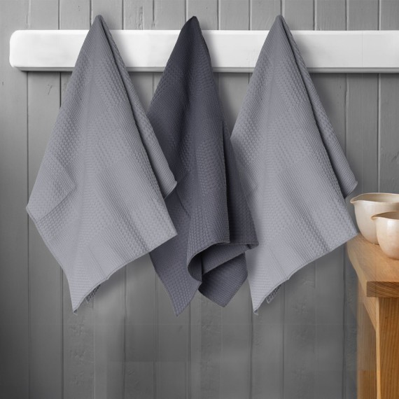 Набор кухонных полотенец VETEXUS VDS 3PC LIGHT GREY WITH DARK GREY 50X70 (731391) 