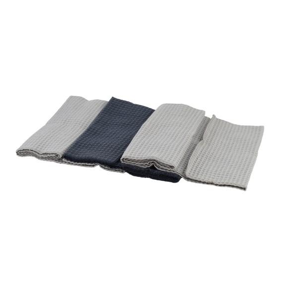 Набор кухонных полотенец VETEXUS VDS 3PC LIGHT GREY WITH NAVY BLUE (250167) 