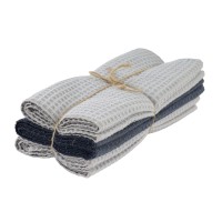 Набор кухонных полотенец VETEXUS VDS 3PC LIGHT GREY WITH NAVY BLUE (250167) 