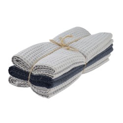 Набор кухонных полотенец VETEXUS VDS 3PC LIGHT GREY WITH NAVY BLUE (250167) 