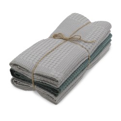 Набор кухонных полотенец VETEXUS VDS 3PC LIGHT GREY WITH PETROL (101407) 