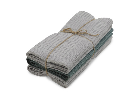 Набор кухонных полотенец VETEXUS VDS 3PC LIGHT GREY WITH PETROL (101407) 