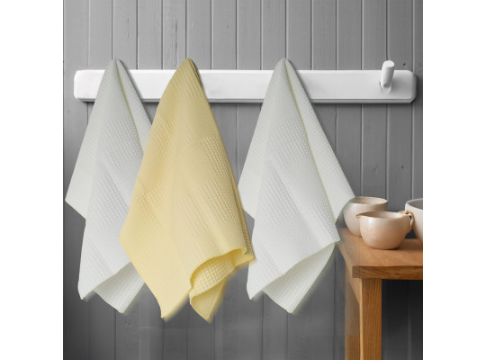 Kitchen towel set VETEXUS VDS 3PC MILK WITH LIME 50X70 (689692) 