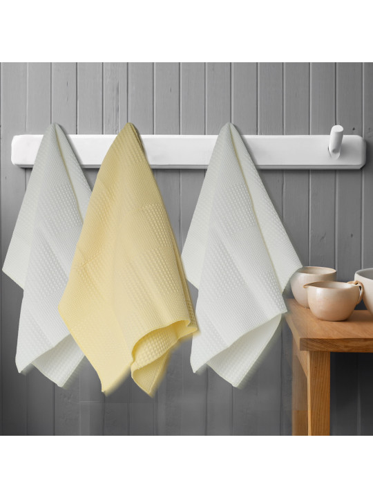 Kitchen towel set VETEXUS VDS 3PC MILK WITH LIME 50X70 (689692) 