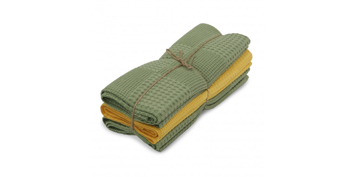 Խոհանոցային սրբիչների հացաքածու VETEXUS VDS 3PC OLIVE WITH YELLOW 50X70 (099322) 