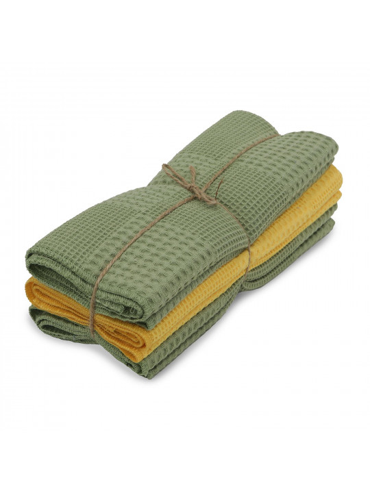 Խոհանոցային սրբիչների հացաքածու VETEXUS VDS 3PC OLIVE WITH YELLOW 50X70 (099322) 