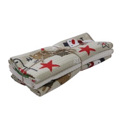 Набор кухонных полотенец VETEXUS VDS 3PC SNOWMAN DEER WITH MILK 50X70 (192214) 