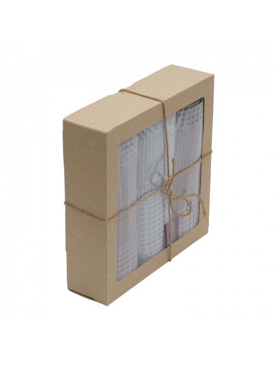 Խոհանոցային սրբիչների հացաքածու VETEXUS VDS BOX 200GSM 3PC GREY WITH SKY BLUE 45X70 (985091) 