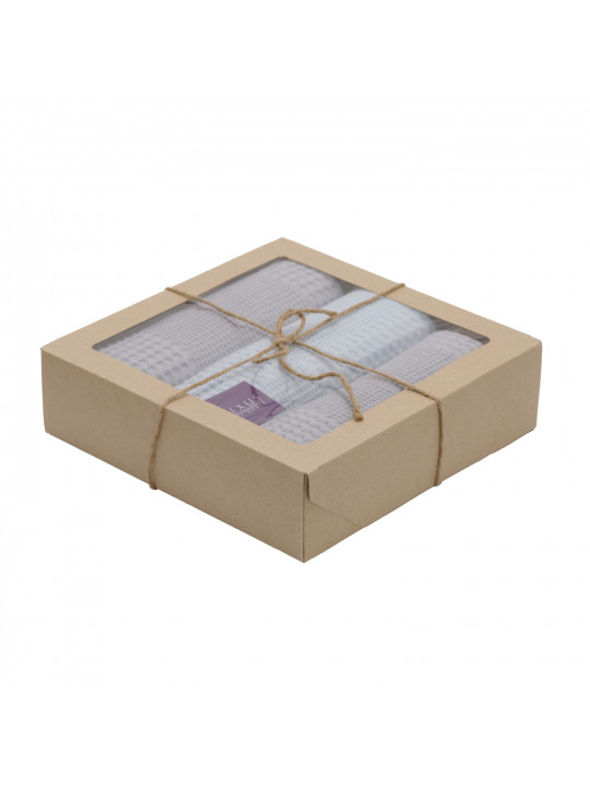 Խոհանոցային սրբիչների հացաքածու VETEXUS VDS BOX 200GSM 3PC GREY WITH SKY BLUE 45X70 (985091) 