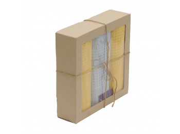 Խոհանոցային սրբիչների հացաքածու VETEXUS VDS BOX 200GSM 3PC YELLOW WITH SKY BLUE 45X70 (985107) 