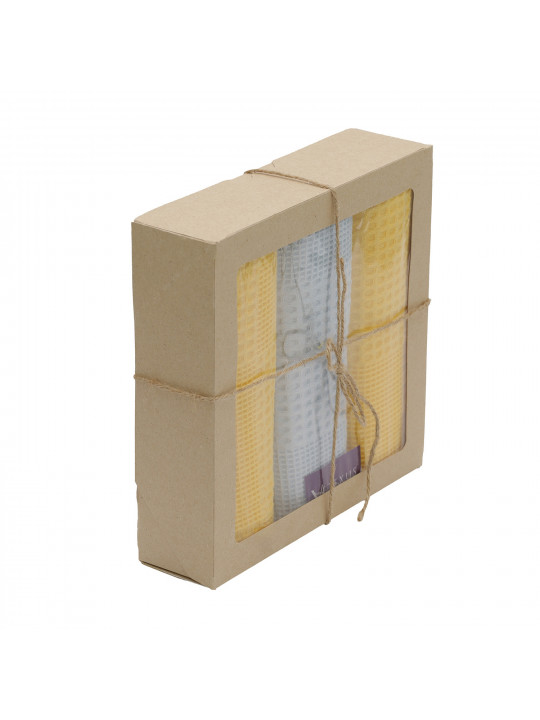Խոհանոցային սրբիչների հացաքածու VETEXUS VDS BOX 200GSM 3PC YELLOW WITH SKY BLUE 45X70 (985107) 